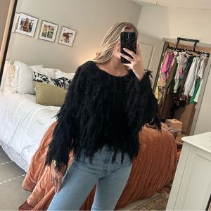 Black Fringe Sweater